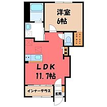 栃木県小山市大字間々田（賃貸アパート1LDK・1階・43.21㎡） その2