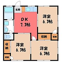 茨城県古河市下大野（賃貸アパート3DK・1階・51.69㎡） その2