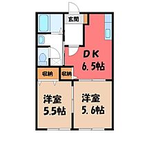 ピーノヴェント D  ｜ 茨城県古河市諸川（賃貸アパート2DK・2階・41.14㎡） その2