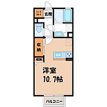 ミーティス B  ｜ 茨城県古河市女沼（賃貸アパート1R・2階・30.03㎡） その2