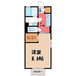 パトリア大手町 1Kの間取図画像
