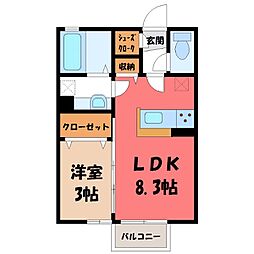 プランドールTN2 1LDKの間取図画像