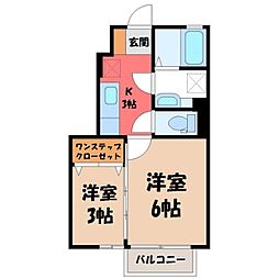 ルミエールA 2Kの間取図画像