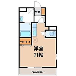 BizSTAY古河 ワンルームの間取図画像