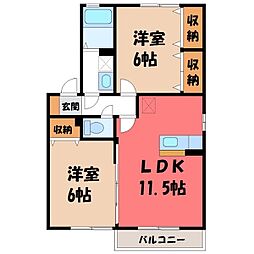 フォレストバレーC 2LDKの間取図画像