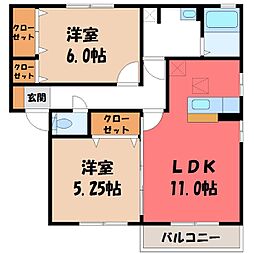 サンファーストC 2LDKの間取図画像