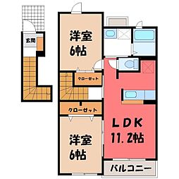 ソレアード 2LDKの間取図画像