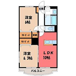 ユーミーボナール2 2LDKの間取図画像