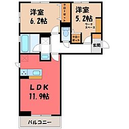 サン・ロワールC 2LDKの間取図画像