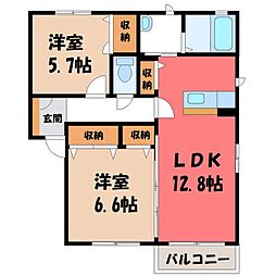 メゾン・ヴィクドワールD 2LDKの間取図画像