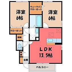 アブソルートA 2LDKの間取図画像