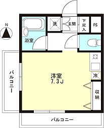 ポンドパイン瀬田 ワンルームの間取図画像