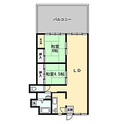 江ノ島マンション 2LDKの間取図画像
