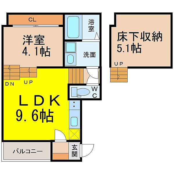 ミレニア栄生 ｜愛知県名古屋市西区栄生２丁目(賃貸アパート1LDK・1階・34.04㎡)の写真 その2