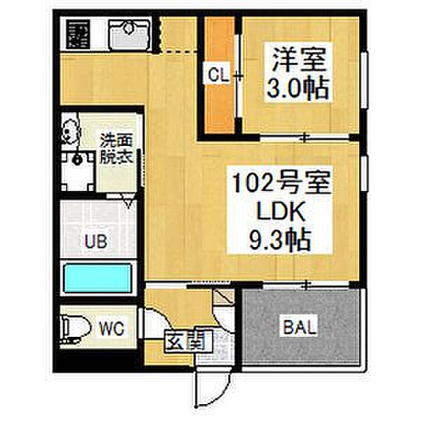 REGALEST Ele ｜愛知県名古屋市北区八代町２丁目(賃貸アパート1LDK・1階・30.72㎡)の写真 その2