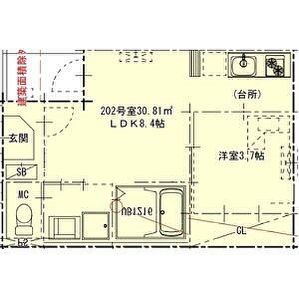 ボンジュール敷島 ｜愛知県名古屋市北区敷島町(賃貸アパート1LDK・3階・30.81㎡)の写真 その2