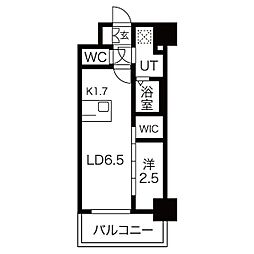 メイクスWアート金山ウエスト 8階1LDKの間取り