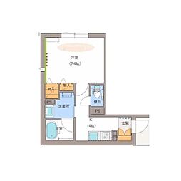Phoenix 1階1Kの間取り