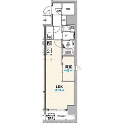 NorthGrande栄生 2階1SLDKの間取り