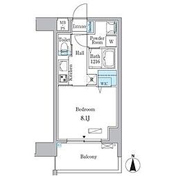 アリエッタNagoya 7階1Kの間取り