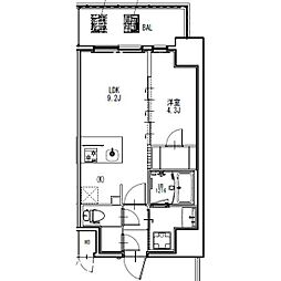 S-RESIDENCE金山epure 4階1LDKの間取り