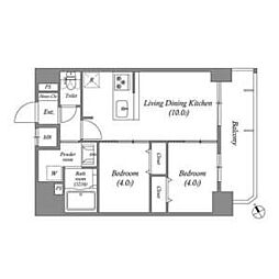 アドバンス名古屋シュテルン 15階2LDKの間取り