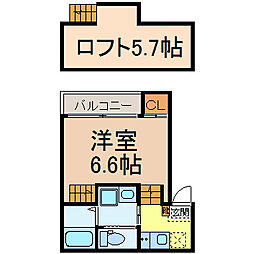 ディアマンテ 1階1SKの間取り