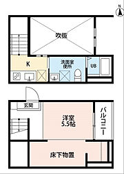 ローレルフォレスタ本陣 2階1SKの間取り