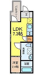 名古屋市営東山線 亀島駅 徒歩3分の賃貸アパート 3階1DKの間取り