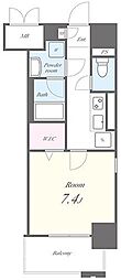 ルディアマン 7階1Kの間取り