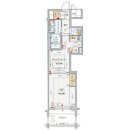 エステムプラザ名古屋駅前プライムタワー 4階1DKの間取り