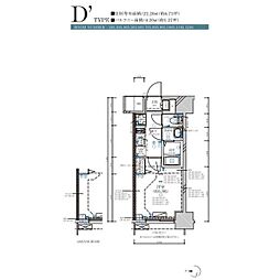 ディアレイシャス名古屋大須通 1Kの間取図画像