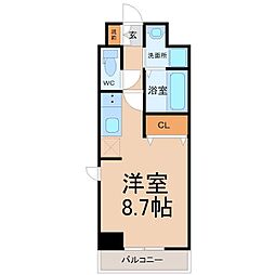 プログレッソ八田 ワンルームの間取図画像