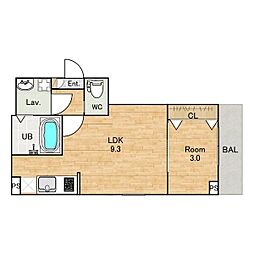 (仮称)ジーメゾン名港ベイリス 1LDKの間取図画像