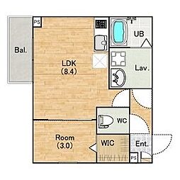 (仮称)ジーメゾン名港ベイリス 1LDKの間取図画像