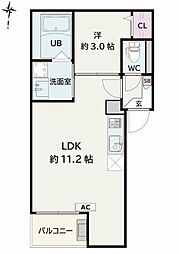 Jack kawamaII 1LDKの間取図画像