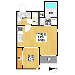 GrandticD 1LDKの間取図画像