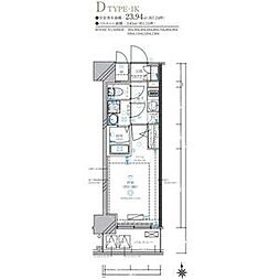 ディアレイシャス名古屋太閤通IV 1Kの間取図画像