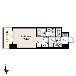 S-RESIDENCE桜本町awesome 1Kの間取図画像