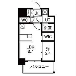 メイクス岩塚EAST 1LDKの間取図画像