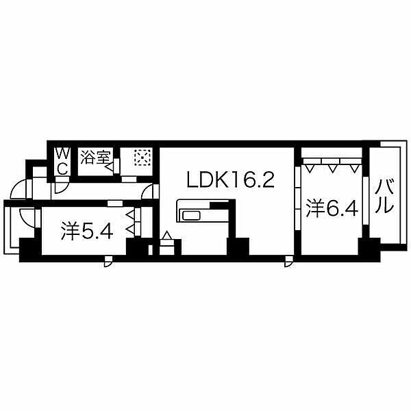 愛知県名古屋市中区新栄２丁目(賃貸マンション2LDK・2階・61.34㎡)の写真 その2