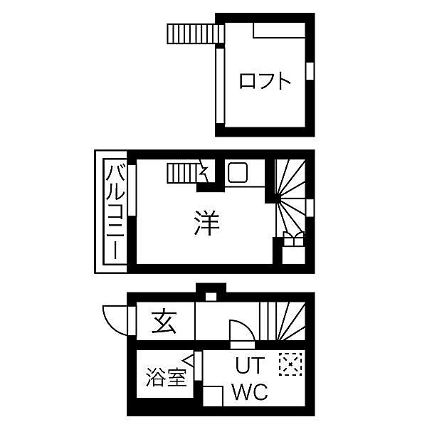 画像2:ワンルーム（洋室6.30畳，ロフト3.10畳）