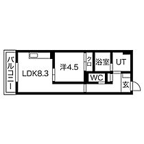 愛知県名古屋市西区花の木３丁目（賃貸アパート1LDK・1階・36.44㎡） その2