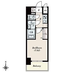 S-RESIDENCE尾頭橋clarity 5階1Kの間取り