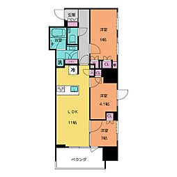 GRAN PASEO名古屋伏見 6階3LDKの間取り