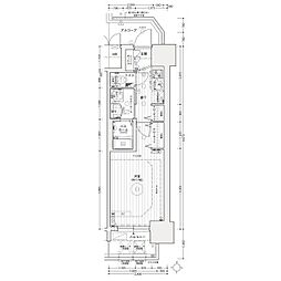 エステムコート名古屋ライブゲート 4階1Kの間取り