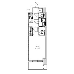 S-RESIDENCE金山altano 2階1Kの間取り