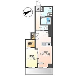 ベルク栄 3階1LDKの間取り