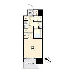 アステリ鶴舞トゥリア 5階1Kの間取り