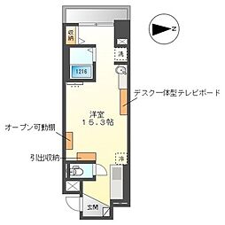 Grand Chainon金山 8階ワンルームの間取り